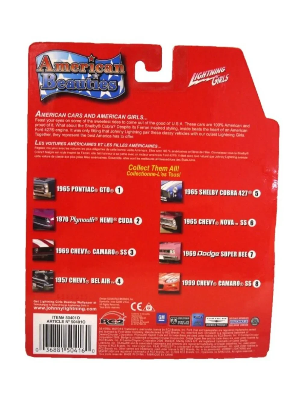 Johnny Lightning American Beauties '69 Chevy Camaro SS diecast car 1:64 New 2006
